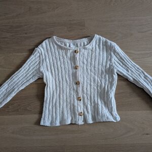 Kids White Button-Up Cardigan